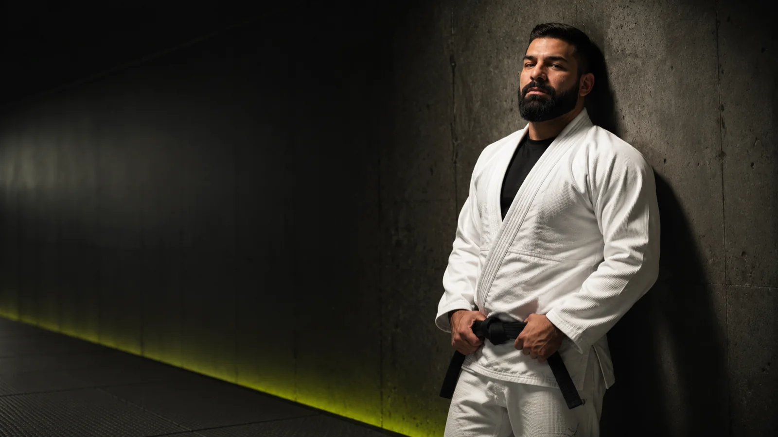 Pedro Dias sentado em ambiente de combate